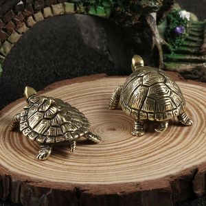 Antique modèle de tortue en cuivre massif rétro tortue Statue ornements de bureau Figurines de tortue en cuivre massif pour la décoration de la maison 240325