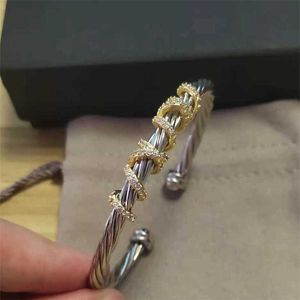 Tienda de antigüedades Liquidación de lujo Venta al por mayor Pulseras únicas Pulsera Brazaletes de moda Alambre de torsión Marca Joyería vintage Regalo de boda de San Valentín Cable trenzado 4 mm