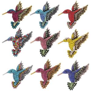 Antieke toon vogelbroches pins kolibrie multi -kleuren Oostenrijkse kristallen pin broche broche sieraden strass dierenbroches clip voor vrouwen mannen meisje jongen