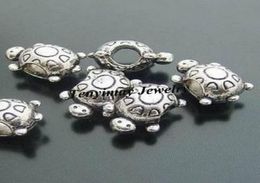 Perles à grand trou en alliage en forme de tortue Antique, 100 pièces entières018505113