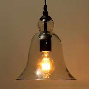  Lámparas colgantes Estilo vintage antiguo Pantalla de cristal Lámpara de techo Accesorio Americano moderno Loft campana de cristal Luces de araña retro