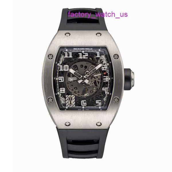 Montre Antique RM Watch Athleisure Watch Rm010 Mens Series Watch Titanium Metal Date Display Entièrement Creux