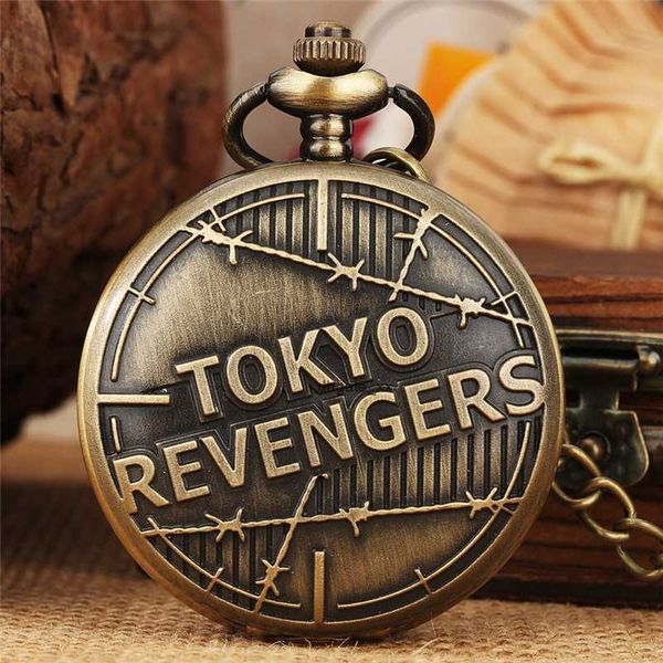 Relojes antiguos Tokyo Avenger Japón Anime diseño hombres mujeres cuarzo analógico reloj de bolsillo collar colgante cadena