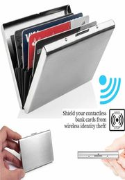 Antiscan RFID 1 PC Aluminium Metal Credit Card Carte Slim Blocking Portefeuille Case de protection de la carte de visite Case7328679