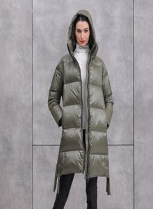 Veste antiseasure longue à bas que le nouvel hiver européen 2021 90 Duck blanc Downs plus de vestes à capuchon Highend Design7798161