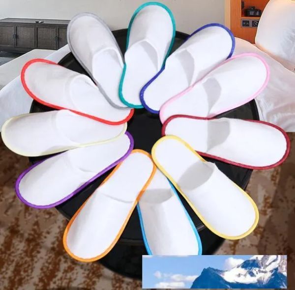 Pantoufles jetables antidérapantes voyage hôtel SPA maison chaussures d'invité multicolores sandales uniques respirantes pantoufles jetables douces