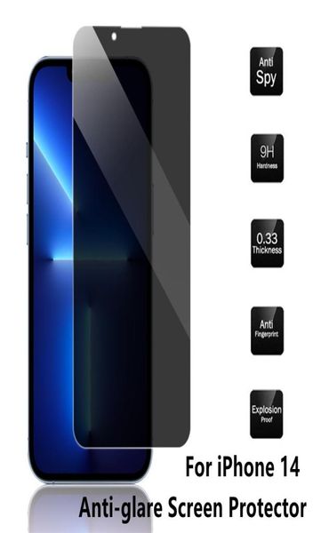 Protecteur d'écran antispy pour iPhone 14 13 12 Pro Max Mini XR XS MAX 6 8 7 PLUS FULL Glass de confidentialité5166848