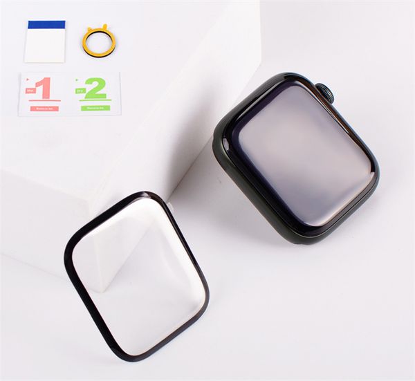 Protector de pantalla PET + PMMA para Apple Watch Series 123456SE789 38MM 40MM 41MM 44MM 42MM 45MM 49MM Película protectora HD PMMA antiarañazos sin burbujas para Iwatch