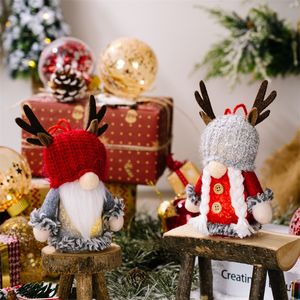 Antler Doll Tree hanger Luminous Festival Party Supplies gebreide hoed kerstdecoraties geschenken speelgoed mannen dames baard vlecht gnomes elf 6hb q2