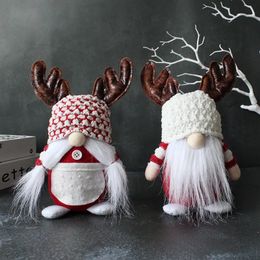 Antler Gnomes Jouets Party Favor Fournitures De Noël Blanc Bearde Sans Visage Debout En Peluche Poupée En Peluche Fenêtre Décorations De Jardin Cadeaux De Noël