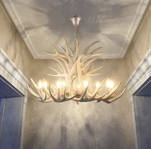 Antlers kroonluchter voor woonkamer eettafel hars hangende light slaapkamer keuken eiland café bar moderne ophanging