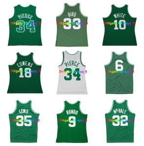 Kevin McHale Rajon Rondo Celtices cousu le maillot de basket-ball rétro 6 Russell Larry 33 Bird Kevin Garnett Paul Pierce Reggie Lewis Size S-xxxl