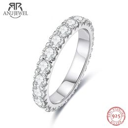 AnuJewel 3mm 23ct D couleur bague de mariage bague de fiançailles en argent Sterling 925 pour les femmes 240112