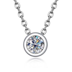 AnuJewel 4mm 0 3ct D couleur ronde brillant coupe 18K plaqué or 45cm 925 colliers en argent Sterling en gros 220722