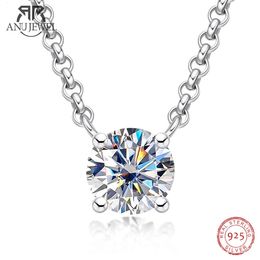 AnuJewel D couleur 1ct 2ct 3ct diamant plaqué or 18 carats pendentif collier pour femmes cadeaux d'anniversaire en gros 240116