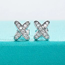 AnuJewel D couleur diamant 925 en argent Sterling avec Cer classique croix boucles d'oreilles pour femme bijoux en gros 240112