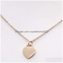 Any2024 – collier de styliste en acier inoxydable, chaîne de cou en forme de cœur, bijoux courts pour femmes, or 18 carats, livraison directe unique, Dhay5