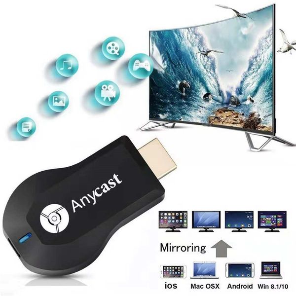 Anycast M9 Plus Wireless WiFi Pantalla Dongle Receptor RK3036 Dual Core 1080P HDMI TV Stick Work with Google Home and Chrome YouTube Netflix