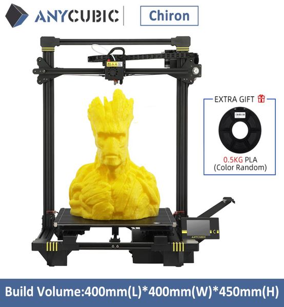 Anycubic Chiron 3D Imprimante énorme Volume de construction Volume 400x400x450mm Frame métallique de nivellement automatique FDM 3D Kit d'imprimante Impresora 3D Drucker7381195