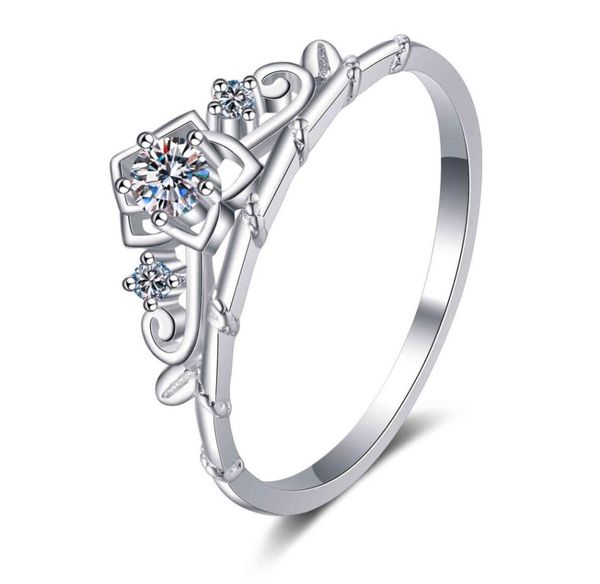 ANZIW – bague de fiançailles en argent Sterling 925, diamant Moissanite 013CT, couronne de princesse douce, bijoux pour femmes, cadeaux 9137494