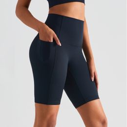 Ao-88 pas de gêne ligne cinq parties pantalon taille haute pêche fesses poche yoga pantalon shorts pour femmes