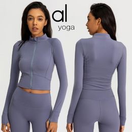 Ao-88 Veste de Yoga pour femmes, combinaison de sport serrée, séchage rapide, haut à manches longues, veste de fitness à fermeture éclair