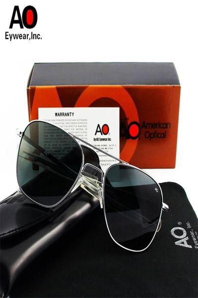 Ao Aviation Sunglasses avec boîte d'origine Men Femmes Femmes de haute qualité American Optical Pilot Sun Glass Rectangle Glases de conduite 2203021585373
