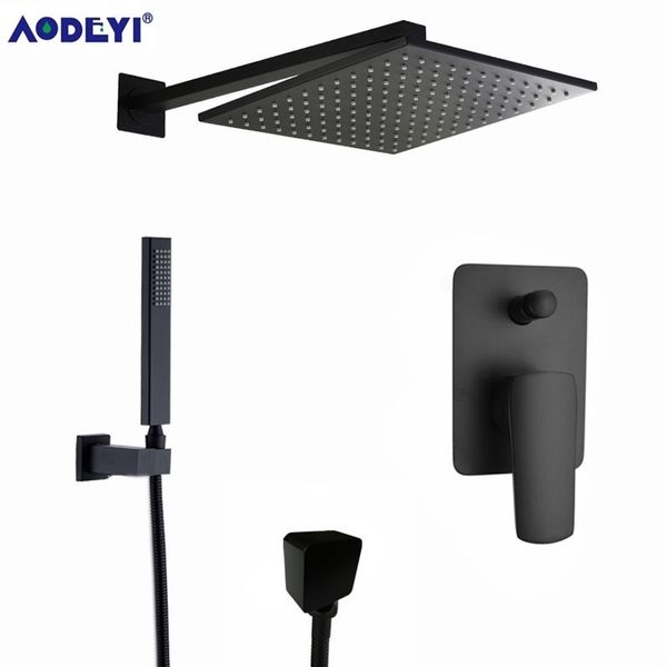 AODEYI Premium Qualité Laiton Noir Douche Set Salle de bains 8 