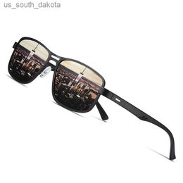 AOFLY Merk 2023 Mode Zonnebril Mannen Gepolariseerde Vierkante Metalen Frame Mannelijke Zonnebril Rijden Vissen Eyewear zonnebril heren L230523