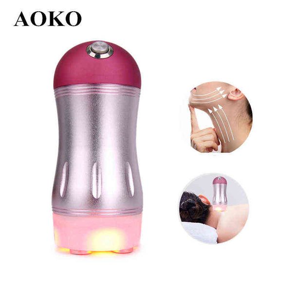 AOKO EMS Máquina de belleza facial Levantamiento facial Dispositivo de cuidado de la piel con fotones LED para antiarrugas Apriete Aliviar el masaje de fatiga 220512