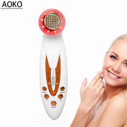 Aoko LED Photon Therapy Device RF Radiofrequentie Beauty Machine Face Tillen Wrinkle Removal Skin Trachering Facial Massage Spa 220512