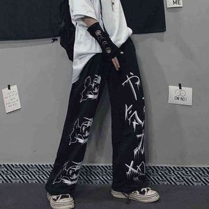 Aolamegs Anime pantalons de survêtement hommes pantalons femmes japonais coréen gothique rétro Hip Hop Streetwear décontracté jambe large pantalon de Jogging mâle 0309