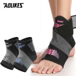 Aolikes 1pcs Anti-Sprain Support Souppe High Elastic Strap Pressurize Basketball Football Fiess Sports Ankle Protector L2405