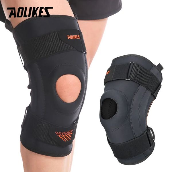 AOLIKES 1 Uds. Protector de rodillera presurizada, rodilleras elásticas, soporte para resortes, gimnasio, deportes, baloncesto, correr, Fitness 240108