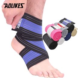 AOLIKES 1PCS Professional Sports Strain Wraps Bandages Elastic Support Pad Ankle Bandage Guard Gym Protection L2405