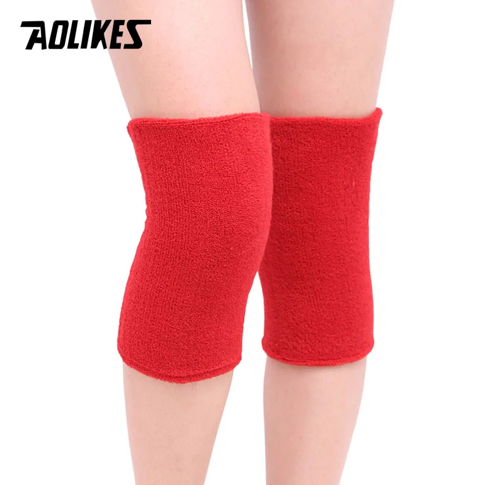 AOLIKES 2PCS/Lot Breathable Warm Towel Non-slip Dance Ski Knee Pads Outdoor Sport Leg Sleeve Kneelet Soft Knee Pad Knee Support