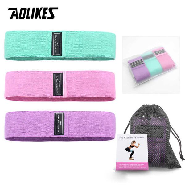 AOLIKES Fitness Hip Loop Bandes de résistance Anti-dérapant Squats Expander Force Bandes de caoutchouc Yoga Gym Formation Tressé Bande Élastique H1026