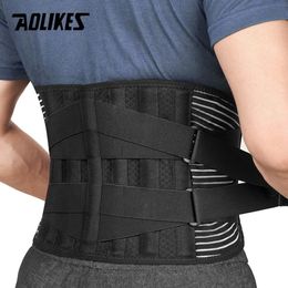 Aolikes Bas du dos avec 6 séjours Anti-Skid Orthopedic Support Soutien de la taille de la taille respirante pour le soulagement de la douleur au gymnase 240417