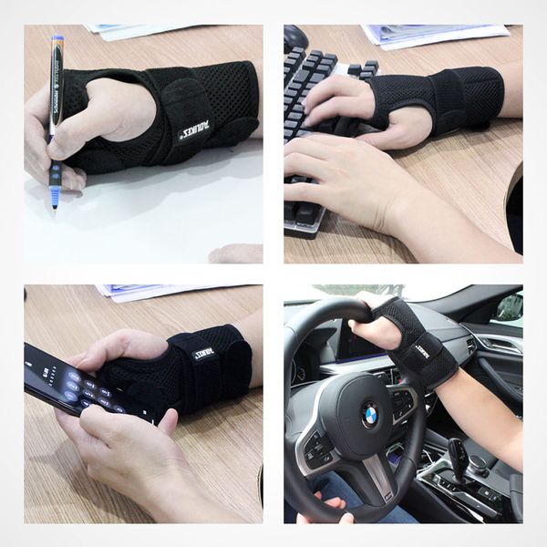 Aolikes Splint Pain Arthritis Braceur Braillage Carpal Tunnel Hand Support Support Pouteau Bandage en mailles respirantes Protecto