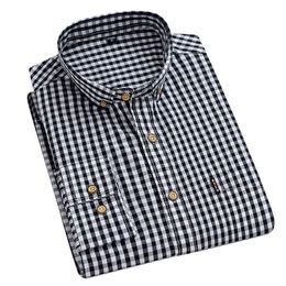 Aoliwen merk mannen 100% katoen plaid lange mouwen shirts voor mannen slanke kleding multicolor knop omhoog shirts 2021 Camisas de Hombre G0105