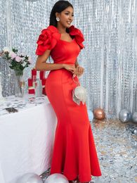 AOMEI Vestido de Navidad Fiesta Largo Maxi Sirena Noche Celebrar Ocasión Mujer Cintura alta Noche Fuera Vestidos de invitados de boda 231228