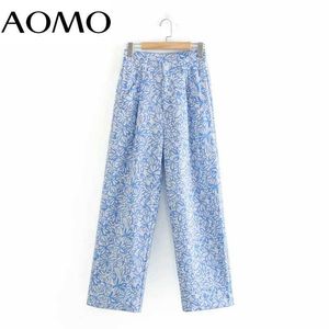 Aomo Fashion Femmes Floral Print Suit Pantal