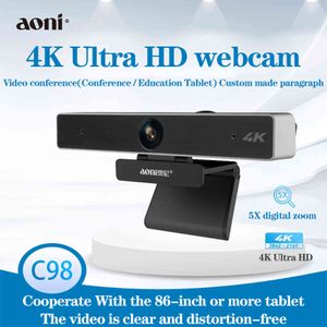 Aoni C98 HD webcam 4k autofocus vidéoconférence enregistrement en streaming avec microphone, caméra Web Zoom numérique 5X ordinateur