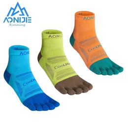 AONIJIE 3 paires de chaussettes de course à bout hommes femmes cinq doigts Sneaker pour le Sport de plein air Trail Run cyclisme Yoga E4838 240117