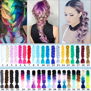 AOOSOO Synthétique Kanekalon Extensions de cheveux ombre tresse de cheveux One Piece 100g / Pack 24inch Afro Bulk Jumbo Crotchet Braid