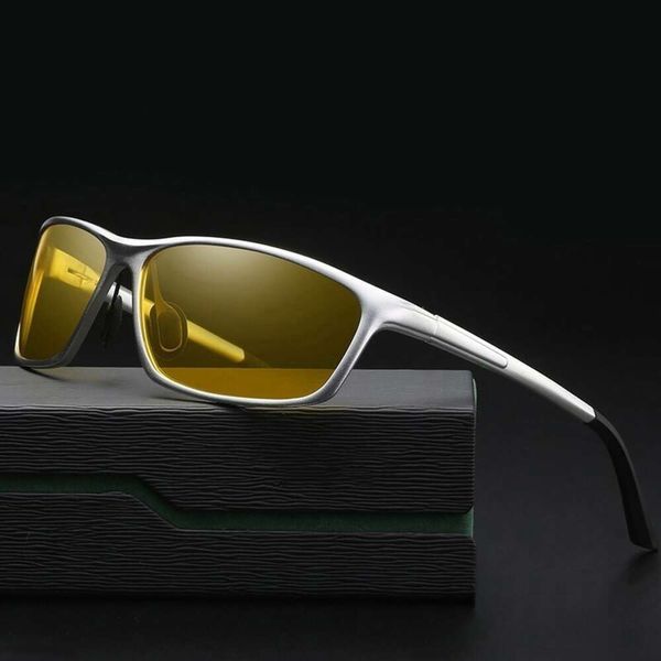 AORON, gafas de visión nocturna polarizadas con montura de aluminio y magnesio para hombre, gafas antideslumbrantes para conducir en coche, rayos ultravioleta 2179