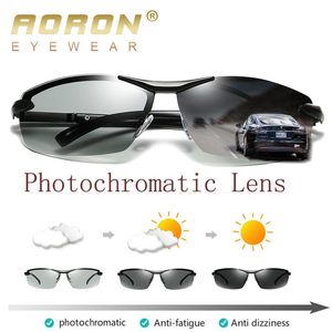 2024Polarized Sunglasses for Men, Photochromic Discoloration Sunglasses UV400 Protection, Anti-Glare Driving Glasses