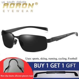 AORON lunettes de soleil polarisées hommes lunettes de sport conduite lunettes de soleil Anti-UV400 aluminium magnésium cadre lunettes de soleil polarisées L230523