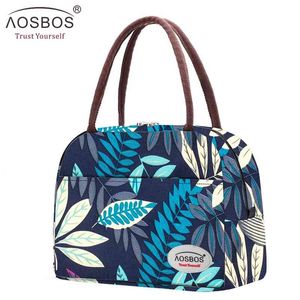 Aosbos Moda Refrigerador portátil Bolsa de almuerzo Bolsas de alimentos multifunción con aislamiento térmico Comida Picnic Bolsa de almuerzo para hombres Mujeres Niños 210818