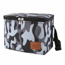 Aosbos Portable Cooler Lunch Sacs isolés Camo thermique Lunchbox épaule alimentaire pique-nique sac refroidisseur fourre-tout sacs à main pour hommes femmes e5Gy #